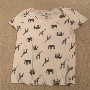 White Abercrombie V-neck